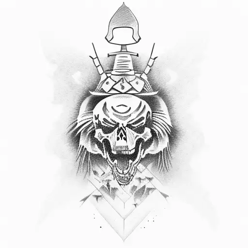 death before dishonor words over a samurai sword tattoo design idea