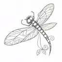 Coraline key with dragonfly wings  tattoo design idea