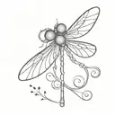Coraline key with dragonfly wings  tattoo design idea