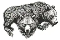 Bear and Boar with chains tattoo design idea