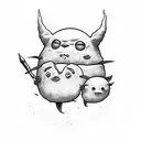 studio ghibli turnip head tattoo design idea