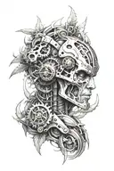 bio mechanical on shoulder tattoo design idea