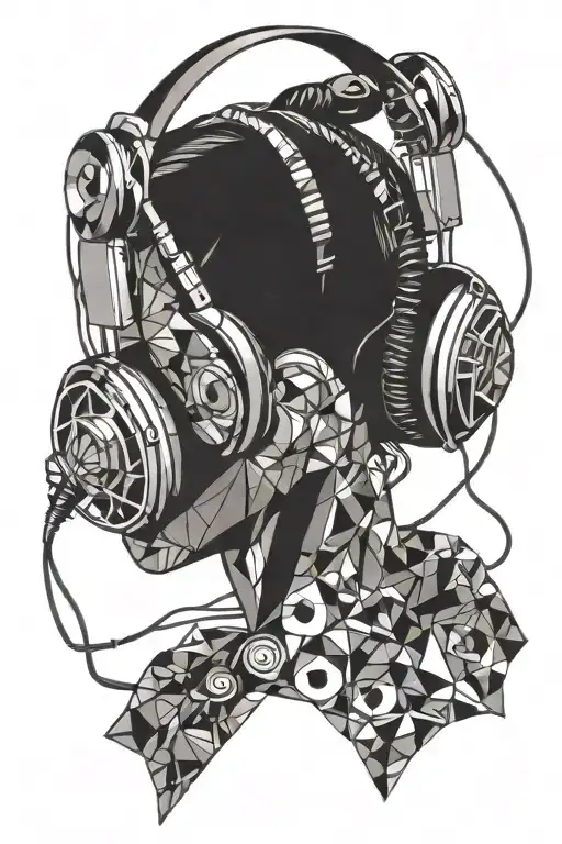 music is life headphones 1984 year born tattoo design idea