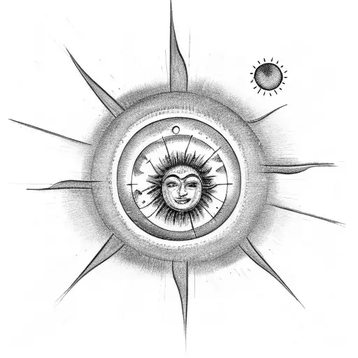 A celestial scene of the moon and sun embracing each other, with the name Roberto written in elegant script between them tattoo design idea