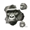gorilla face tattoo design idea