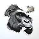 gorilla face tattoo design idea