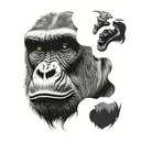 gorilla face tattoo design idea