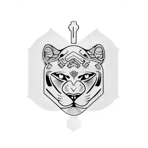 A computer keyboard with keys shaped like panthers, representing the creator's love for technology and wildlife tattoo design idea