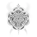 A Coromant U logo transformed into a mystical symbol, incorporating elements of poison and love tattoo design idea