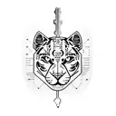 A computer keyboard with keys shaped like panthers, representing the creator's love for technology and wildlife tattoo design idea