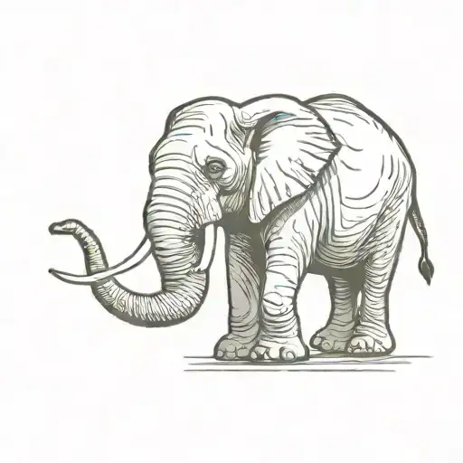 elephant  trunk up tattoo design idea