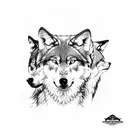 4 wolves tattoo design idea