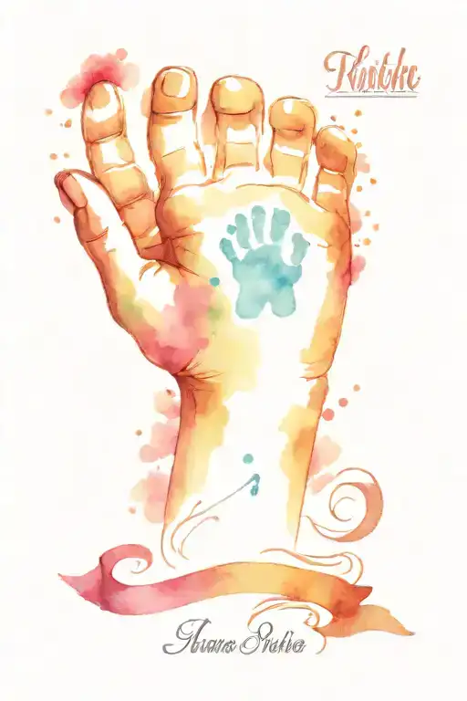 baby handprint time of birth name weight and date tattoo tattoo design idea