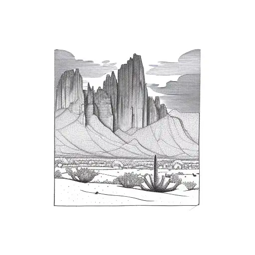 superstition mountains tattoo design idea