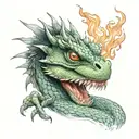japanese water dragon breathing fire tattoo design idea