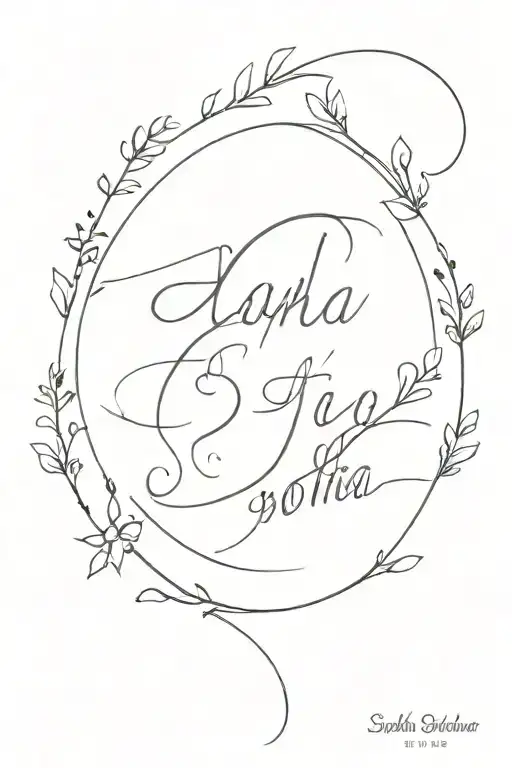 names of my wife and daughter sophia and stephanie, optional the dates 15.09. and 18.09. tattoo design idea