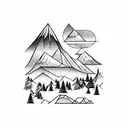 Mountain Scene tattoo design idea