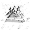 Mountain Scene tattoo design idea