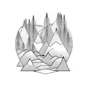 Mountain Scene tattoo design idea
