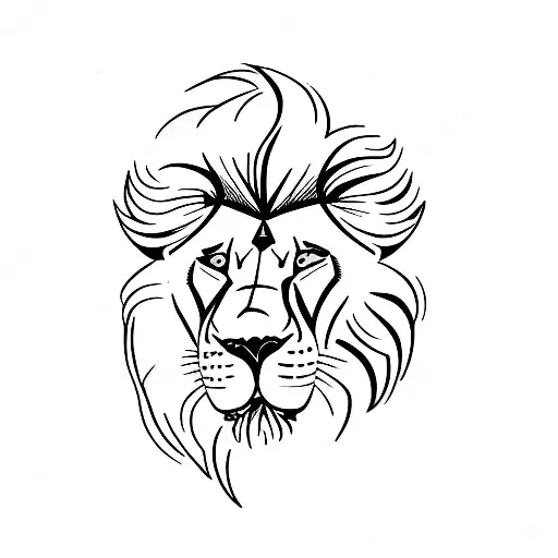 lion with a warrior and zeus tattoo design idea