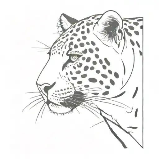 leopard outline climbing tattoo design idea