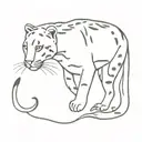 leopard outline climbing tattoo design idea