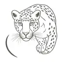 leopard outline climbing tattoo design idea