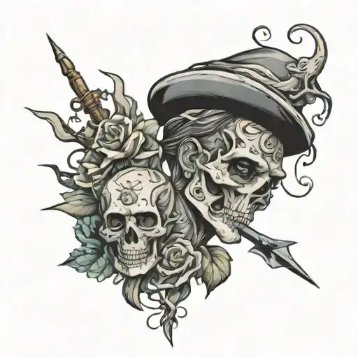 thug and meaningless life tattoo design idea