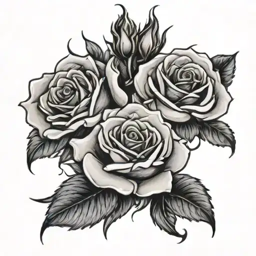 Mommy,dad,roses tattoo design idea