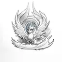 A detailed sketch of Articuno, Zapdos, and Moltres perched on a branch tattoo design idea