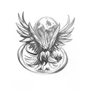 A detailed sketch of Articuno, Zapdos, and Moltres perched on a branch tattoo design idea