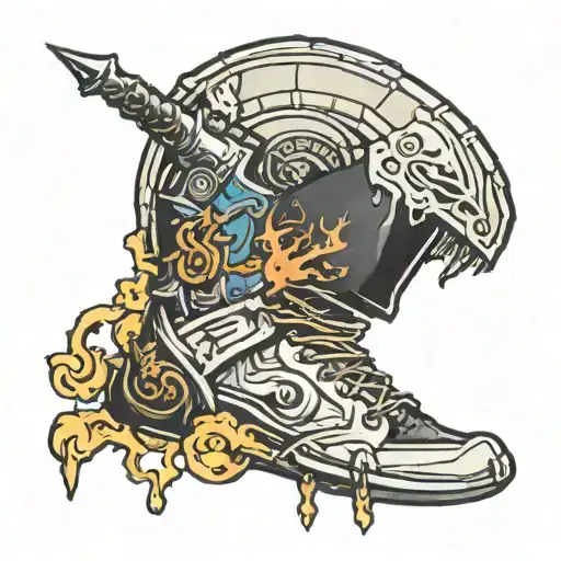 sneaker laptop and games Dark Souls tattoo design idea
