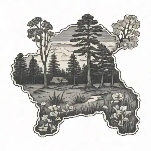 michigan nature scene tattoo design idea