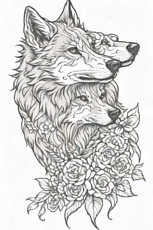 feminine, wolf goddess, sissy tattoo design idea