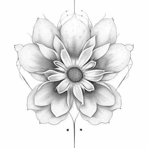transparency flower tattoo design idea