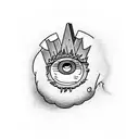 Bart simpson smoking a joint on the all-seeing eye tattoo design idea