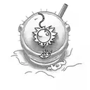 Bart simpson smoking a joint on the all-seeing eye tattoo design idea