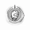 Bart simpson smoking a joint on the all-seeing eye tattoo design idea