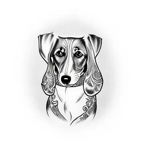 dog dachshund  tattoo design idea