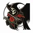 reaper moonlight tattoo design idea