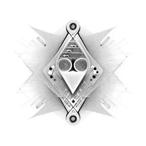 musical notes, sound waves, cdj, mixer, wings  tattoo design idea