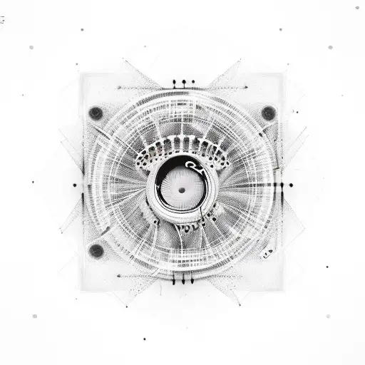 inspired by electronic music, musical notes, sound waves, cdj, mixer, wings,  tattoo design idea