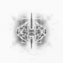 inspired by electronic music, musical notes, sound waves, cdj, mixer, wings,  tattoo design idea