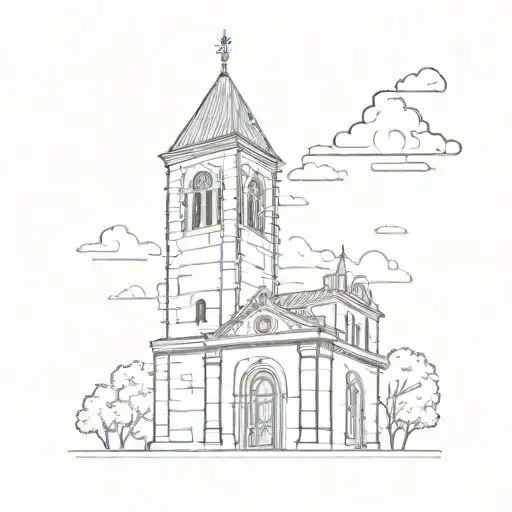 Design a tattoo that combines Purdue's iconic bell tower with gaming elements like a pixelated background or joystick tattoo design idea