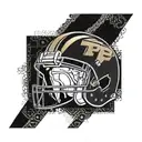 Create a tattoo featuring Purdue's football helmet with a motivational quote from NF, surrounded by intricate blackwork patterns tattoo design idea
