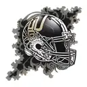 Create a tattoo featuring Purdue's football helmet with a motivational quote from NF, surrounded by intricate blackwork patterns tattoo design idea