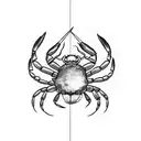 bow and arrow and a crab tattoo design idea