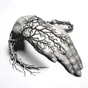 Dry twig bracelet tattoo on a male arm just above the wrist towards the elbow tattoo design idea