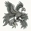 albanian eagle flying tattoo design idea