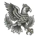 albanian eagle flying tattoo design idea